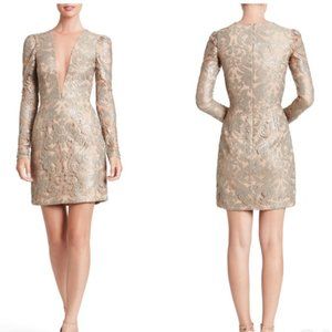 DRESS THE POPULATION Sequin Mini Dress Long Sleeve